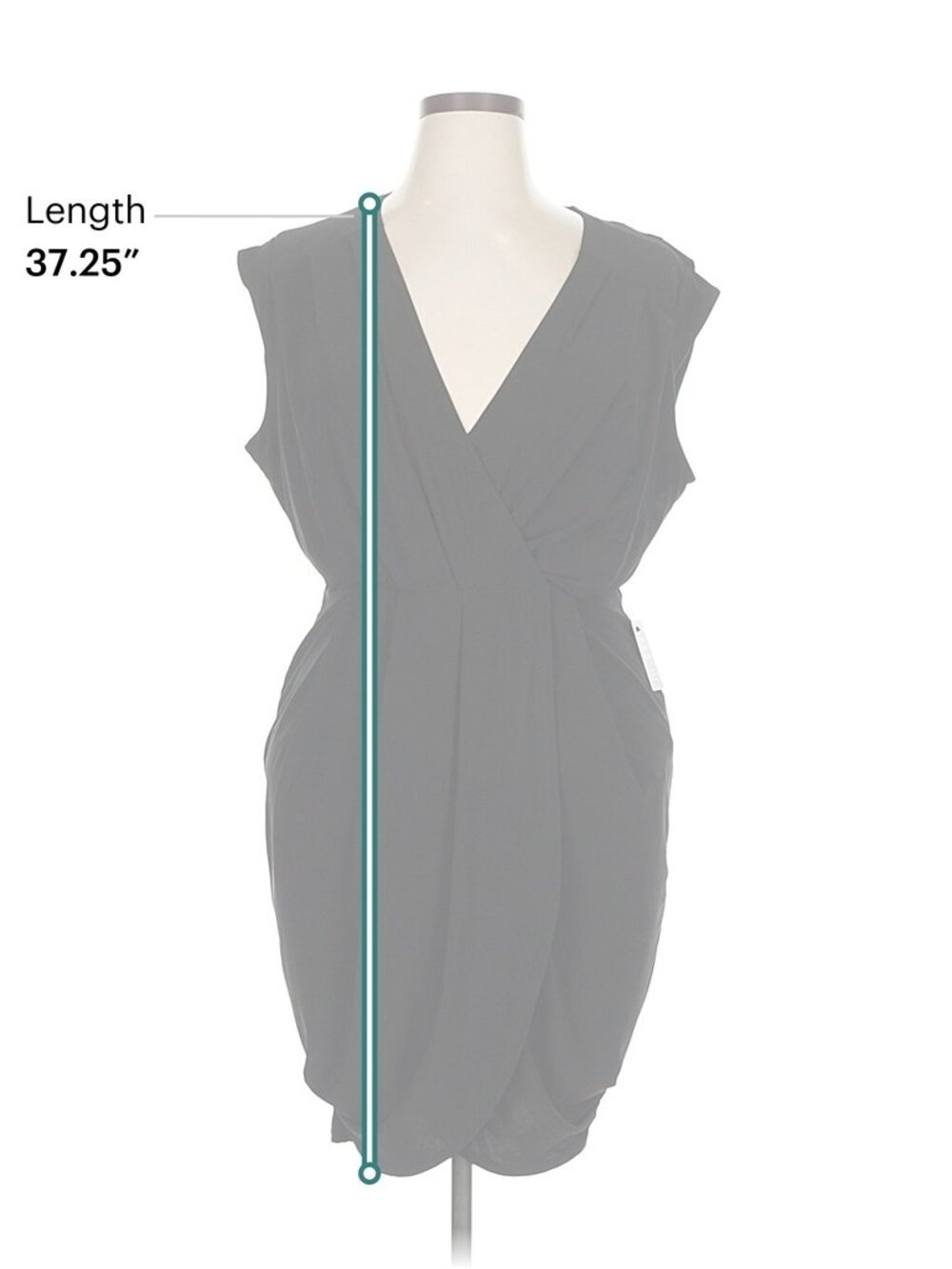 Express V-Neck Faux Wrap Pleated Mini Sheath Dress - Picture 6 of 9
